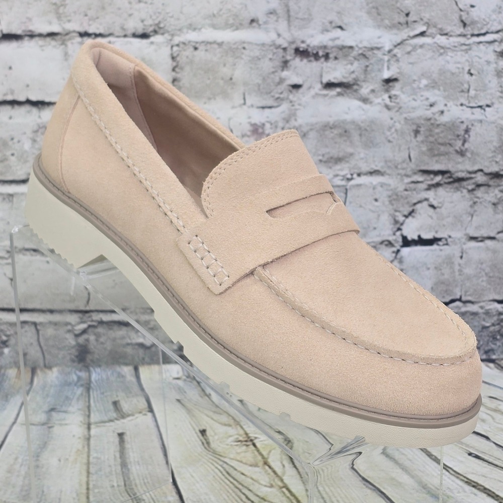 Sperry Wells Penny Loafers Womens 10 Tan Suede Slip On STS89457 Comfort Shoes